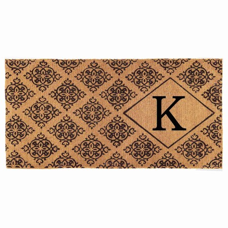 Monogram Door Mat, Black, Natural, 36 in W x 72 in L